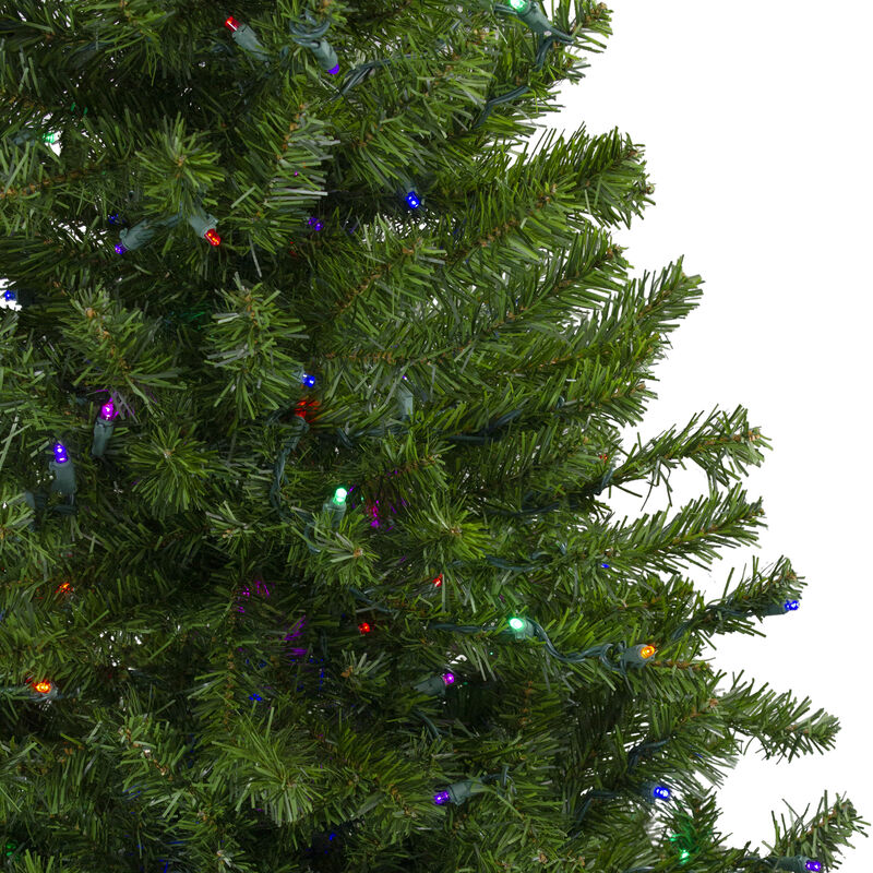 5' Pre-Lit LED Medium Canadian Pine Artificial Christmas Tree - Multicolored Lights