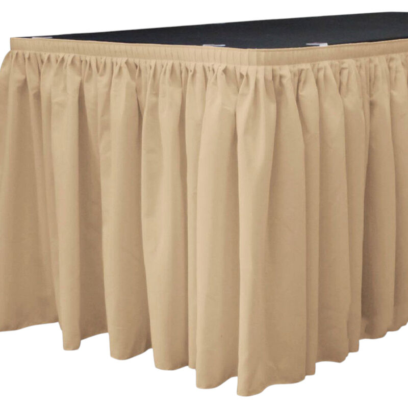 Event Table Skirt Polyester Poplin 21ft Length 29in Height with 15 Clips image number 1