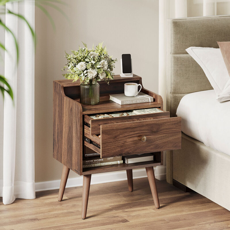 Minimalist Bedside Table Set with Hidden Drawers &ndash; Set of 2 for Streamlined Bedroom Organization