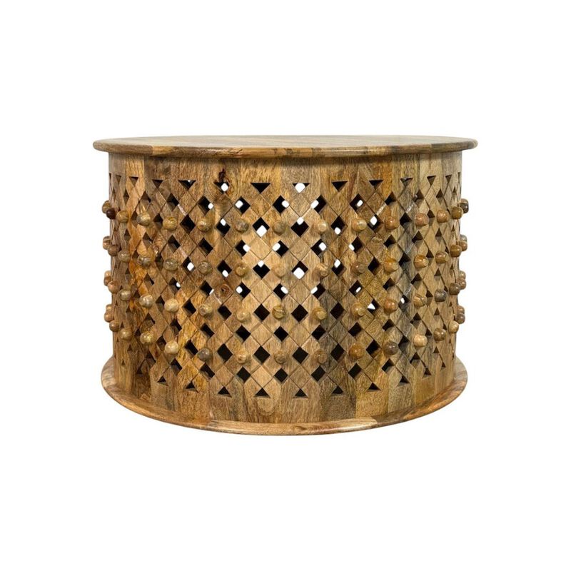 Carolina Chair & Table Artisan 30 Lattice Weave Mango Wood Coffee Table - Natural
