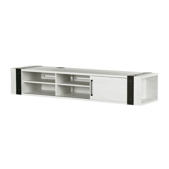 Munich Wall Mounted Media Console, White Pine