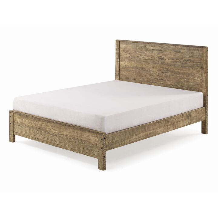 Albany Solid Wood Queen Bed Frame with Headboard, Heavy Duty Modern Rustic Queen Size Bed Frames, Box Spring Needed