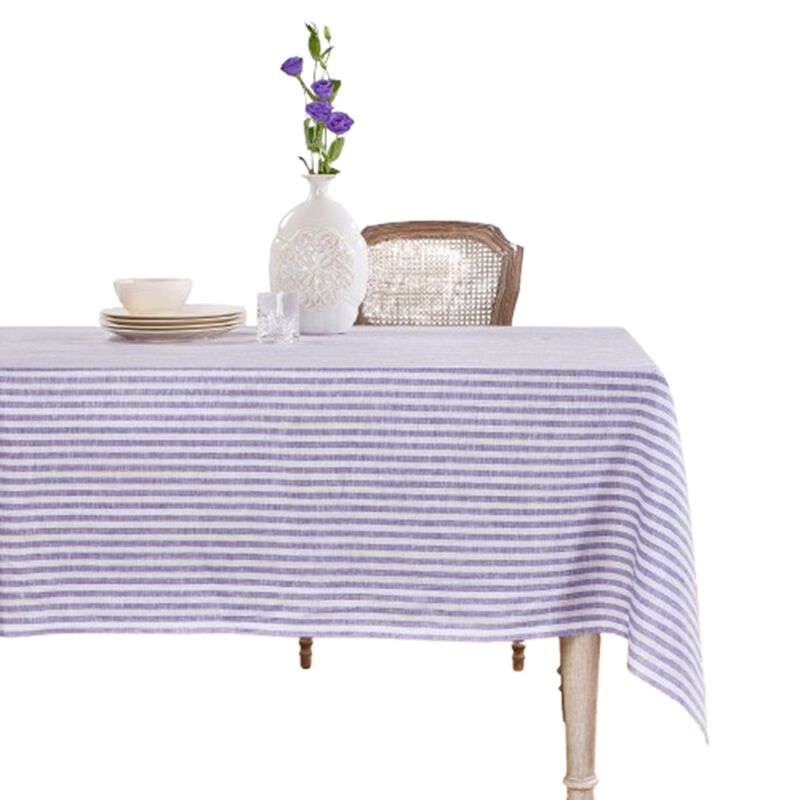Solino Home 100% Pure Linen Tablecloth - Amalfi Stripe