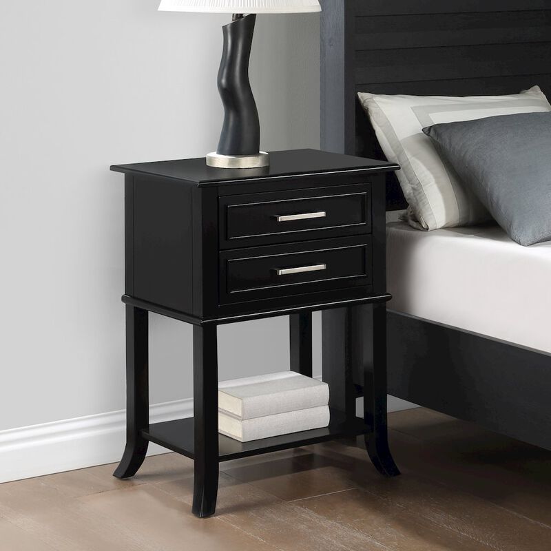 Convenience Concepts Sydney 2 Drawer End Table with Shelf