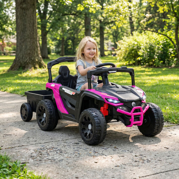 12V Electric Ride On Tractor for Kids with Remote Control, Rechargeable Battery and Outdoor Play