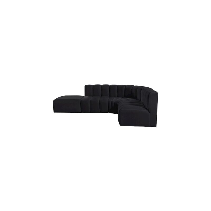 Meridian Furniture Arc Black Velvet Modular Sofa