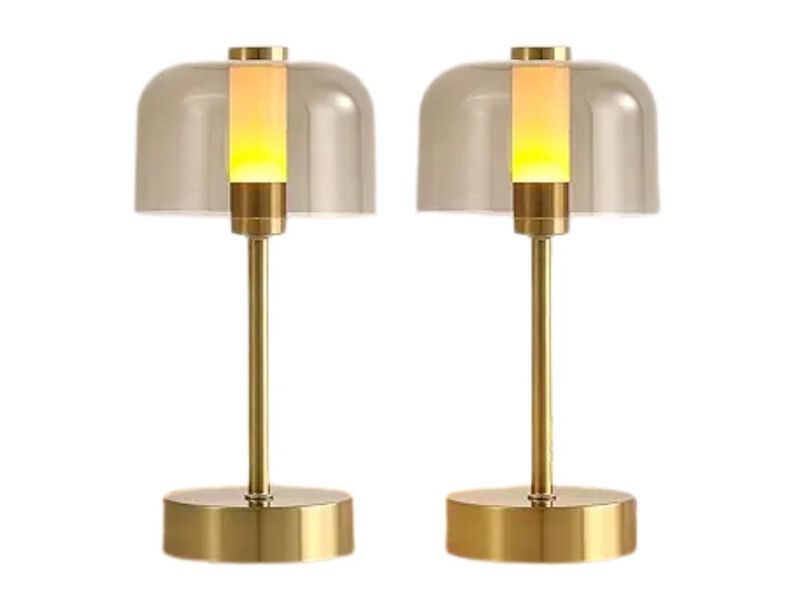 2-Pack Portable USB-Rechargeable Cordless Modern Table Lamp, Touch Dimmable Small Atmosphere Lamp with 4000mAh Battery Operated LED Night Light for Any Space image number 0