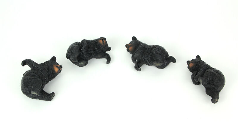 Set of 4 Black Bear Planter Pot Hanging Decorative Figurines Resin Plant Decor image number 5