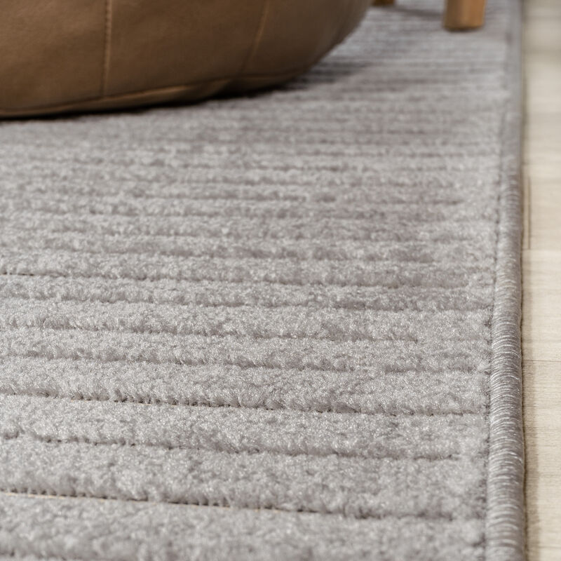 Hallie High-Low Minimalist Curve Geometric Area Rug