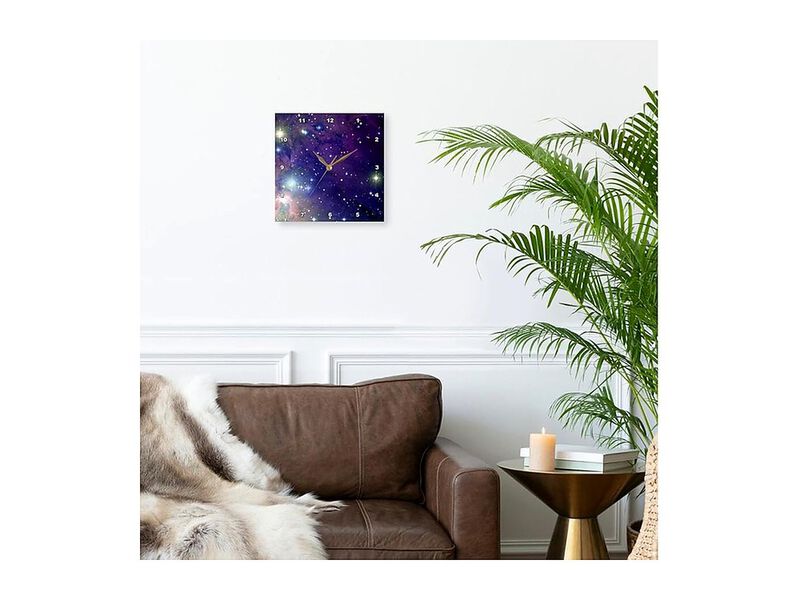 Cool Outer Space Stars Planets Dark Wall Clock 15 Inch Blue Home Decor image number 2