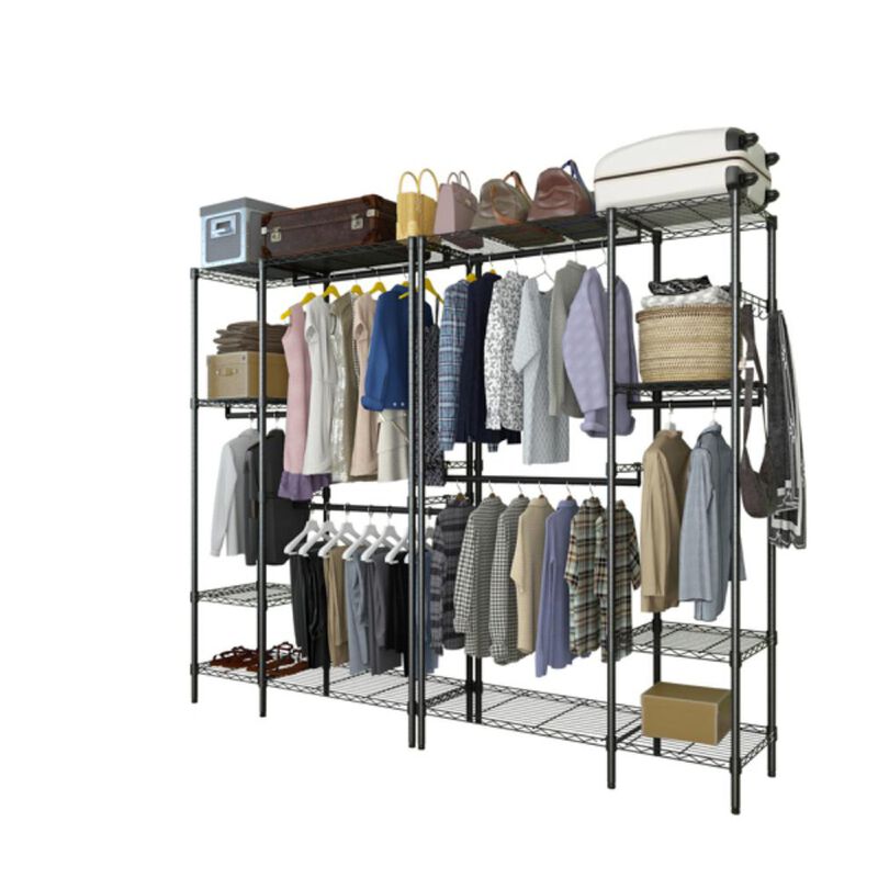 Portable Closet Organizer Garment Rack with Clothes Hanger & Home Shelf for Storage image number 3