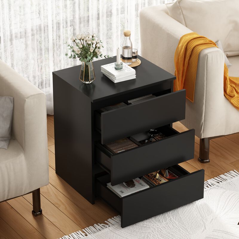 GOODSILO Set of 2 3-Drawer Multi-Functional Storage Units, Versatile Small Dressers, Nightstands, Side Tables, Chests of Drawers for Bedroom, Closet, Home Office, Entryway, Hallway image number 3