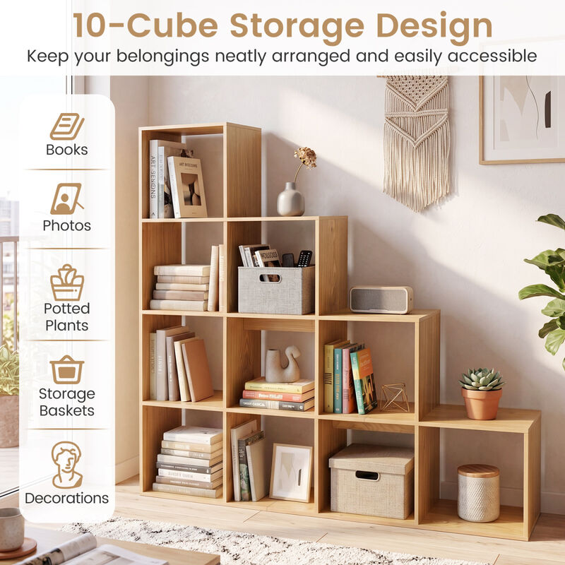 4 Tier Bookshelf with 2 Safety Anti Tipping Kits for Bedroom image number 4