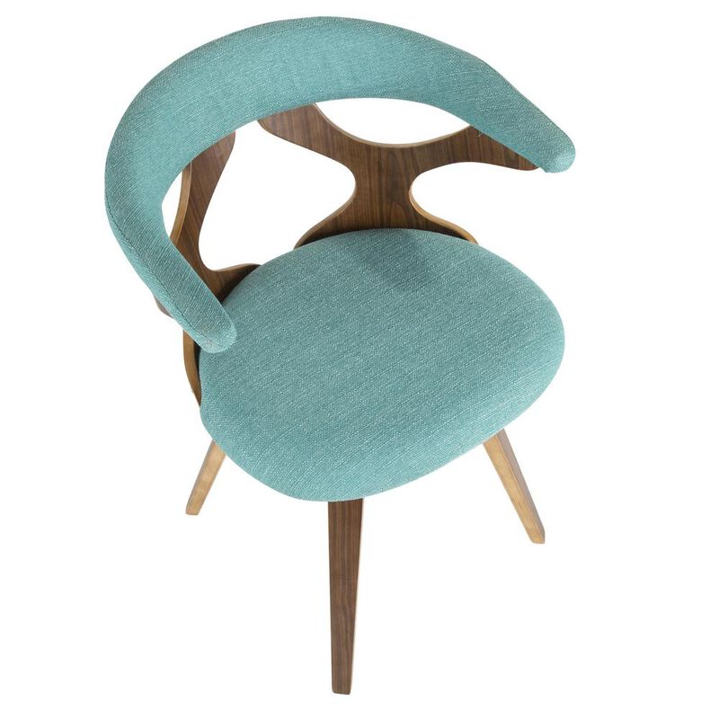 LumiSource Walnut, Teal Gardenia Chair