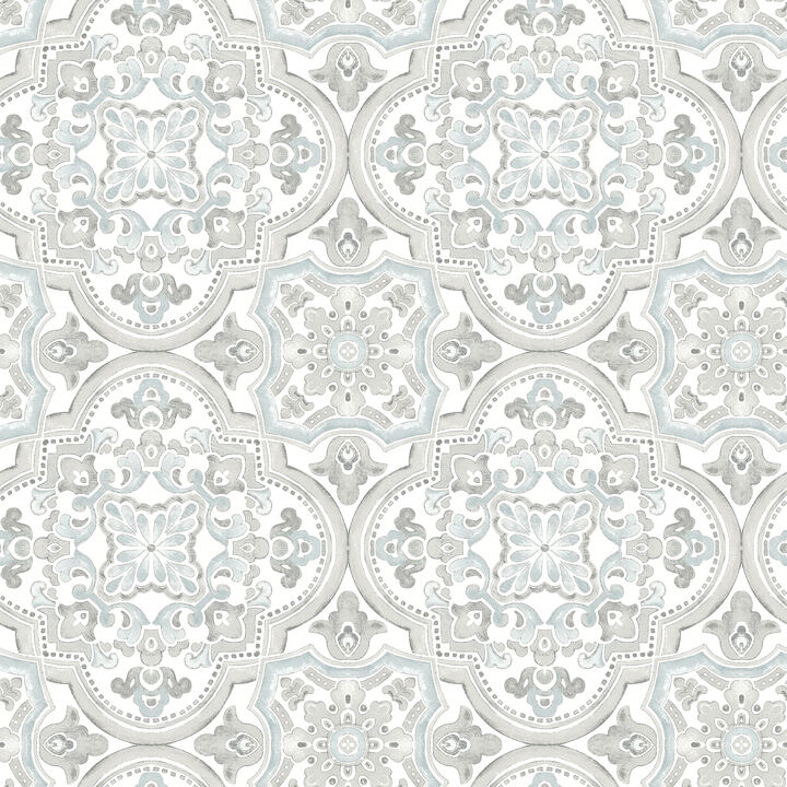 Concord Aqua Medallion Wallpaper