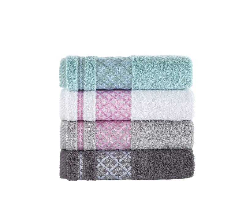 KAFTHAN Textile Multicolor Plaid Turkish Cotton Face/Hand/Hair Bath Towels (Set of 4)