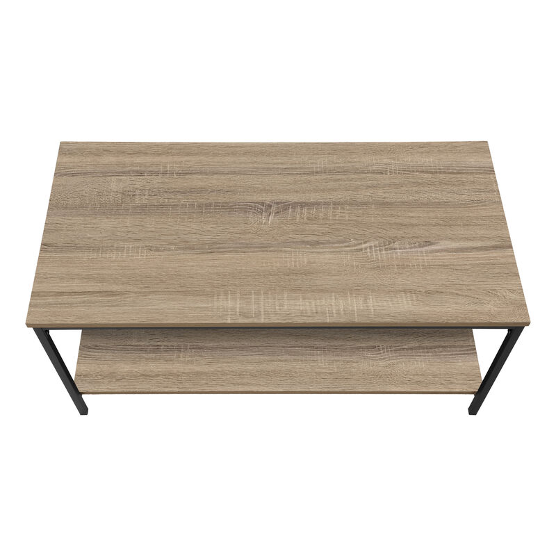 Monarch Specialties I 3802 Coffee Table, Accent, Cocktail, Rectangular, Living Room, 40"L, Metal, Laminate, Brown, Black, Contemporary, Modern