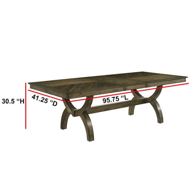 Best Quality Furniture 7pc wood dining set with extendable table