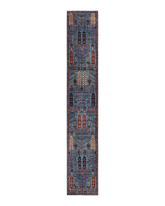 Serapi, One-of-a-Kind Hand-Knotted Area Rug  - Light Blue, 2' 9" x 17' 8"