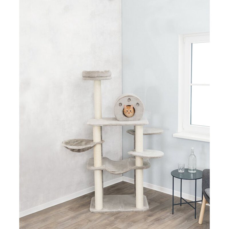 TRIXIE Fabiola Plush & Sisal 65" Cat Tower Scratching Posts Condo Hammocks Platforms image number 2