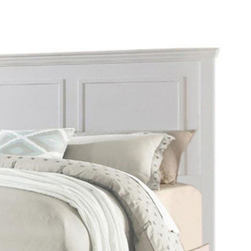 King Bedroom Set, White Wood, 3 Piece Set with 2 Nightstands image number 3