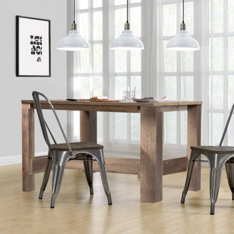 Wood Counter Height Table in Farmhouse Style, Use as Desk or Dining Table