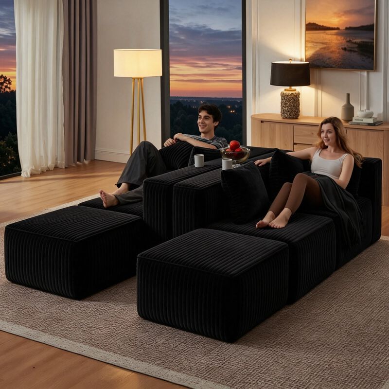 Dulp U-Shaped Boneless Sectional Sofa image number 3