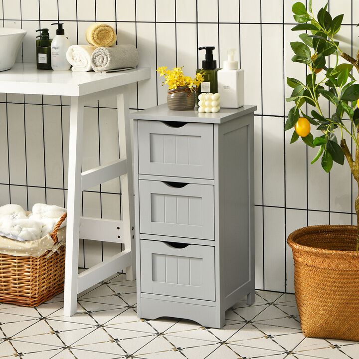 Bathroom Wooden Free Standing Storage Side Floor Cabinet Organizer