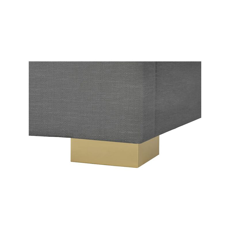 Meridian Furniture Pierce Grey Linen Textured Fabric Twin Bed