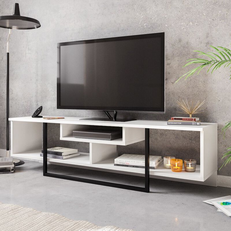 Decorotika Asal 59'' Tv Stand - White & Black