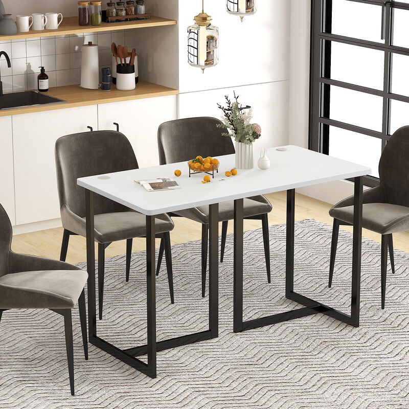 Modern Computer Desk and Writing Table with Sturdy Metal Frame for Home Office