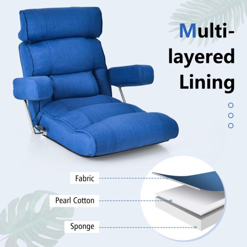 Hivvago Adjustable Folding Sofa Chair with 6 Position Stepless Back