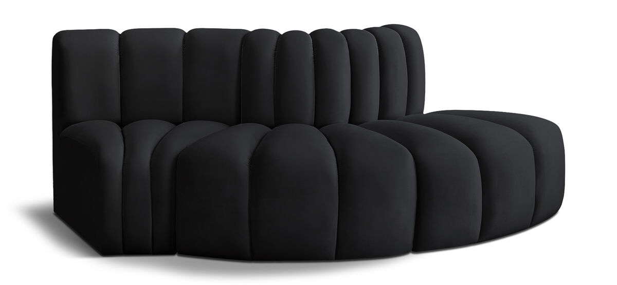 Meridian Furniture Arc Black Velvet Modular Sofa
