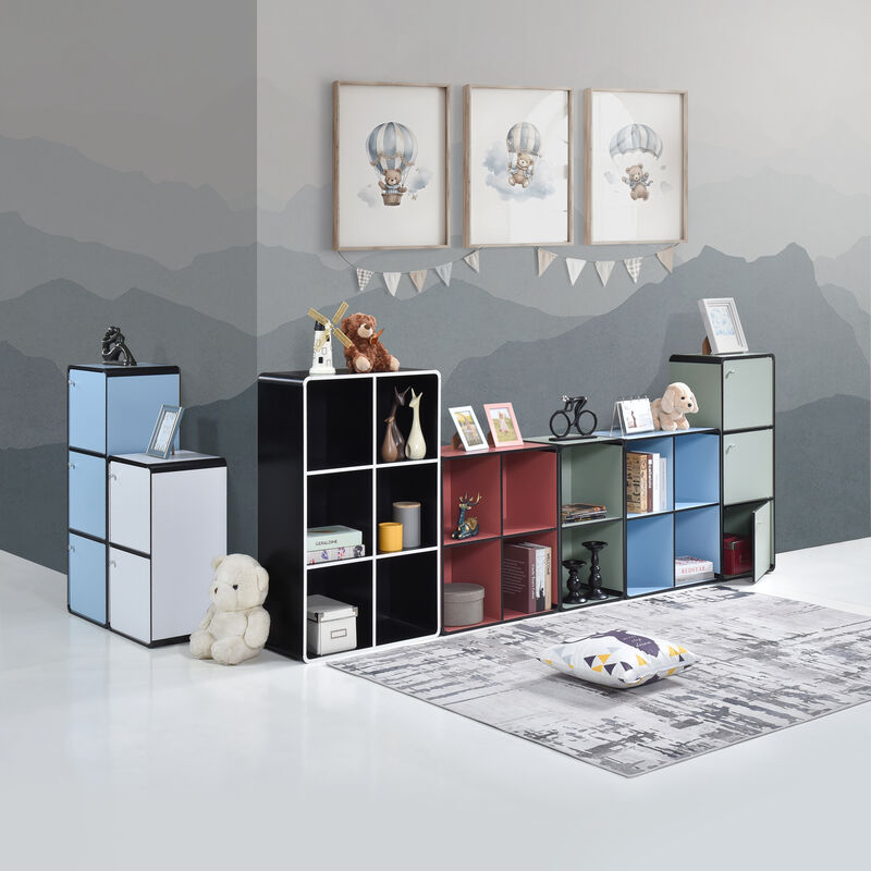 Kings Brand Furniture Dothan Wood 4-Cubed Open Bookcase - Storage Shelf Organizer Bookshelf