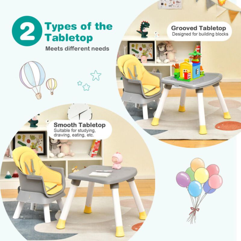 Hivvago 6-in-1 Convertible Baby High Chair with Adjustable Removable Tray