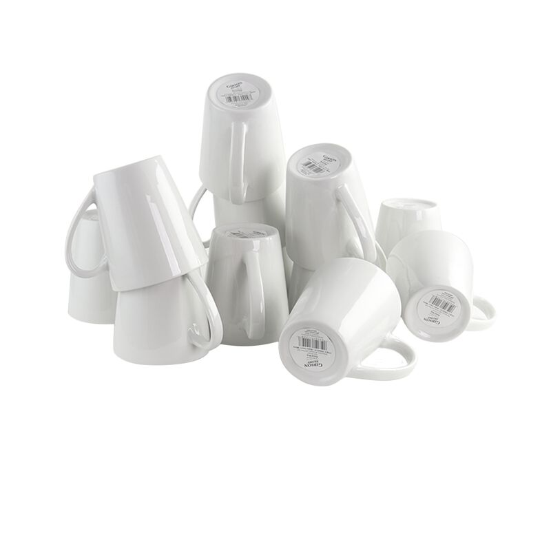 Gibson Home Noble Court 12 oz. Mug Set in White, Set of 12 image number 2