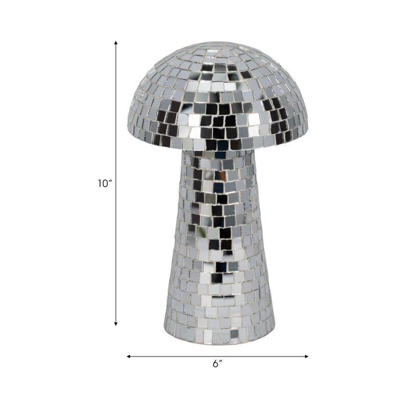 10" Iron Boho Mosaic Mushroom