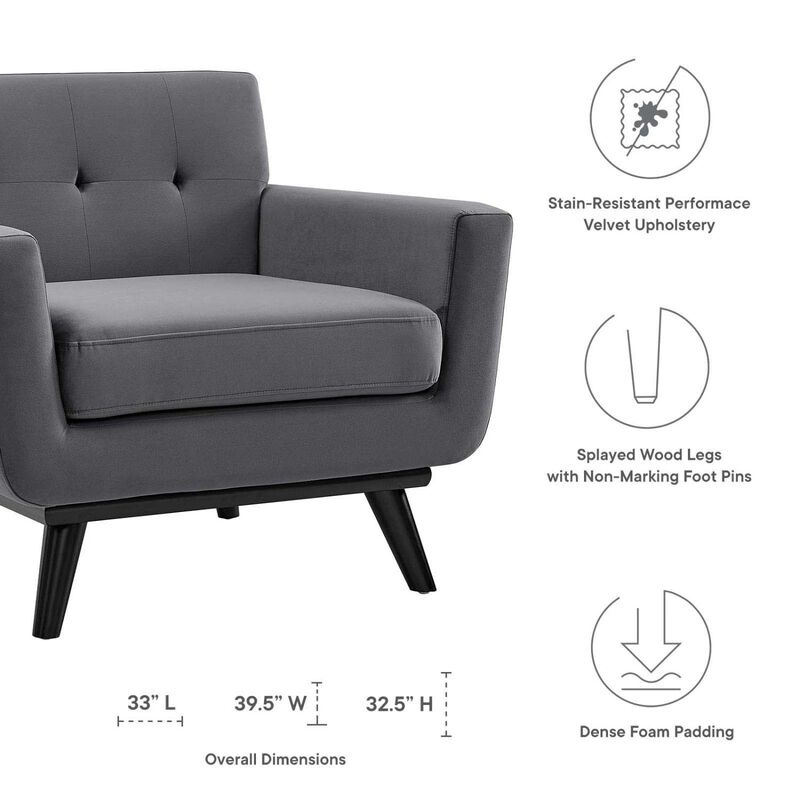 Engage Performance Velvet Armchair image number 8