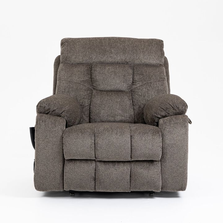 Electric Lift Recliner Chair with Heating and Massage, Power Lift Sofa Chair with 2 Cup Holders, Storage Pocket, 2 remote controls