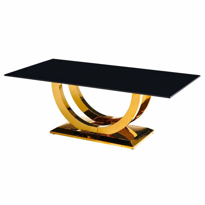 GOODSILO 50.4 Inch Modern Rectangular Coffee Table with Marble Pattern Tabletop and Silver Stainless Steel Base for Living Room