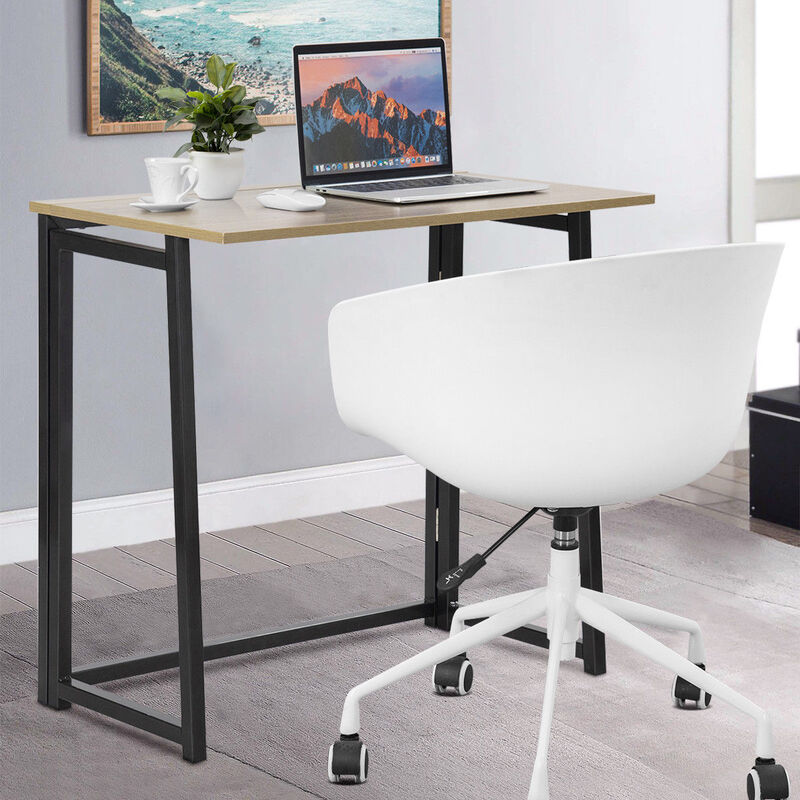 Costway Folding Computer Desk Table Laptop PC Writing Study Workstation Office Furniture image number 2