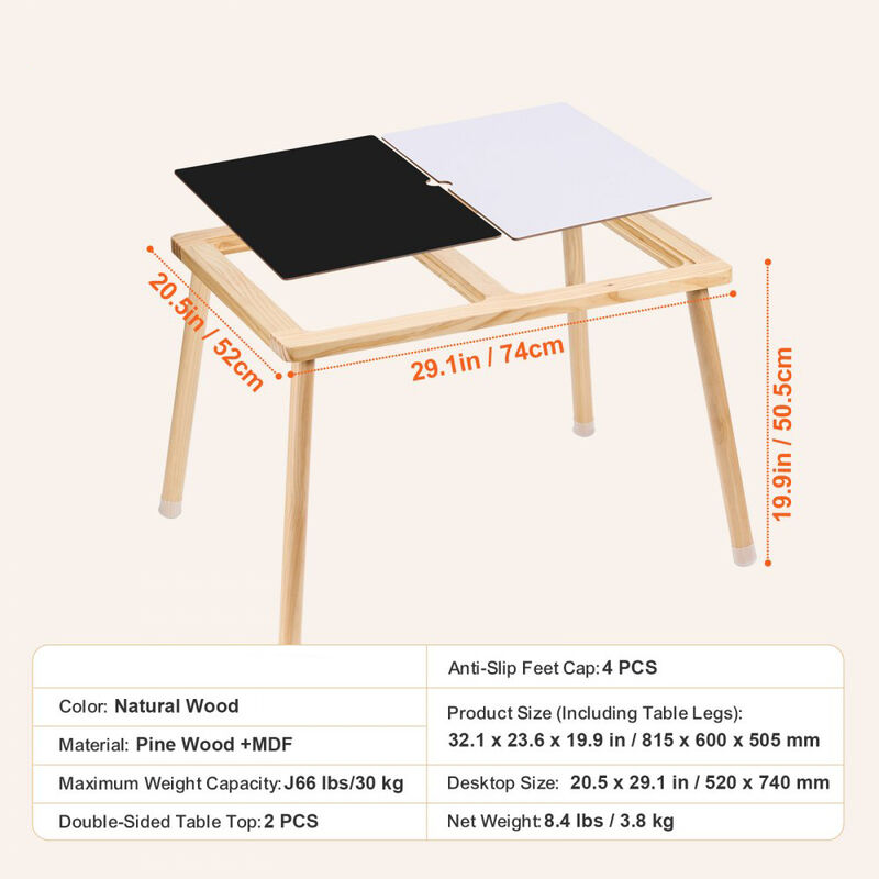 Kids Sensory Activity Table with Non Slip Feet Drawing Study Table image number 2
