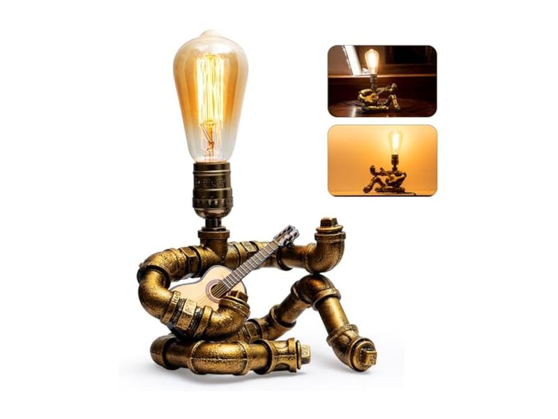 Industrial Retro Steampunk Metal Robot Table Lamp For Bedroom Living Room image number 1