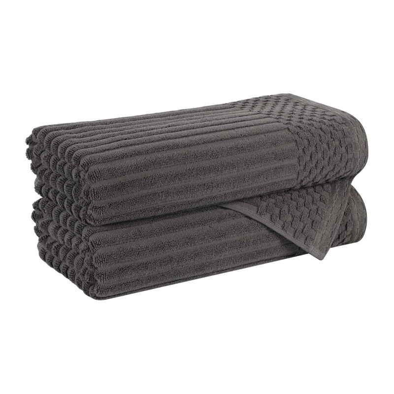 2-Piece Cotton Ribbed Bath Towel Set &ndash; Plush and Quick-Dry image number 0