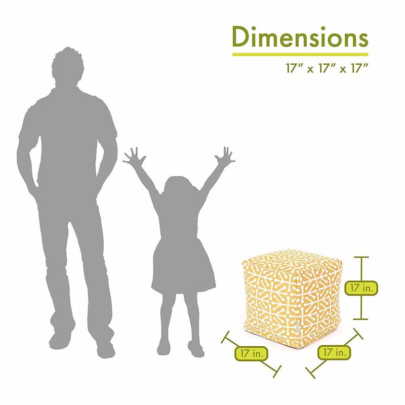 Majestic Home Goods Cube Pouf Aruba Citrus