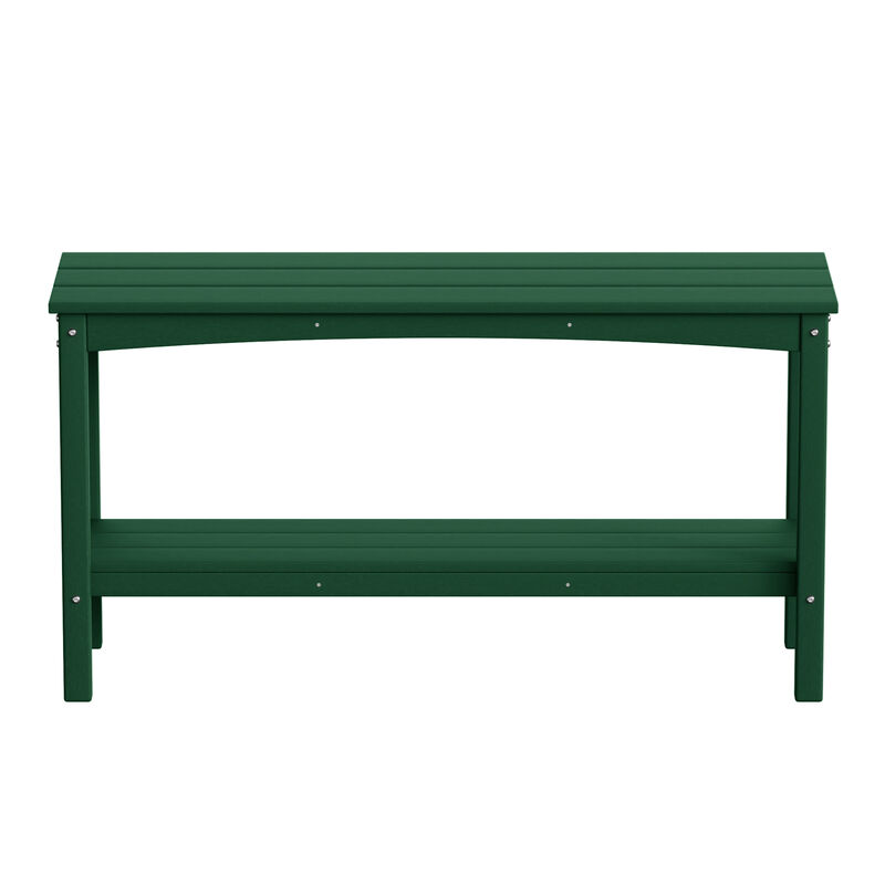 WestinTrends 55" Outdoor Patio HDPE Adirondack 2-Tier Shelf Console Table