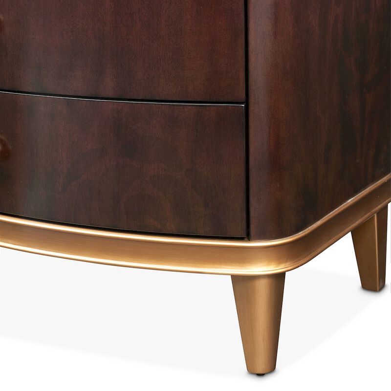 Michael Amini Camellia Field Nightstand - Warm Pecan
