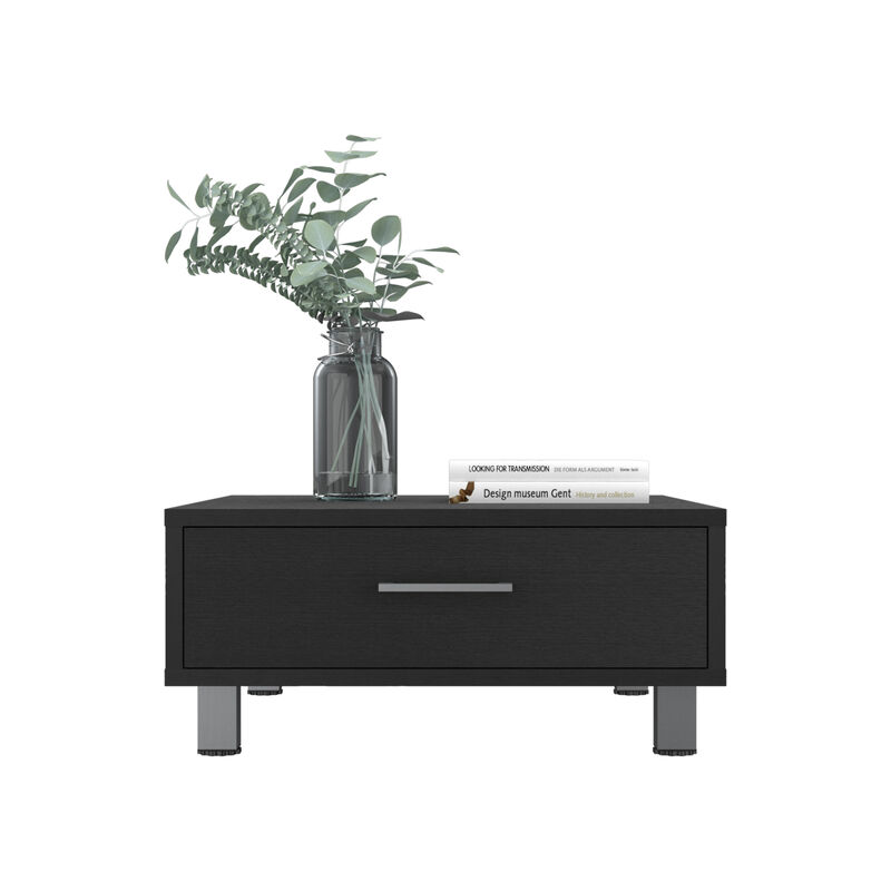 DEPOT E-SHOP Athens Coffee Table, One Drawer, Four Legs, Black