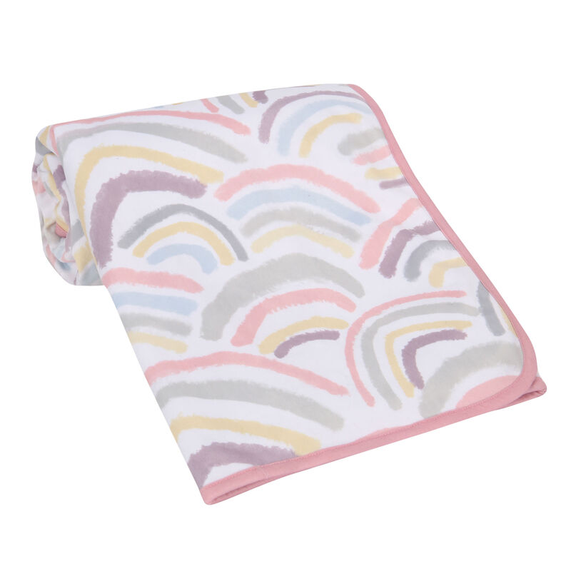 Lambs & Ivy Signature Rainbow Minky/Faux Shearling Soft Fleece Baby Blanket