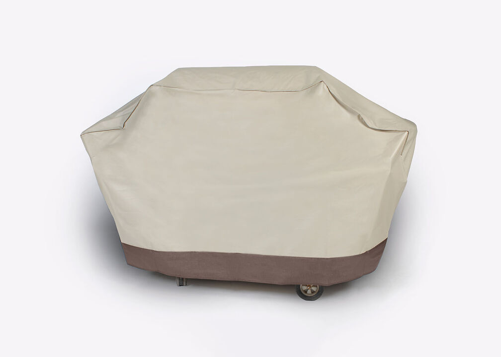 Embossed Durable Outdoor Patio Full Premium Gas Grill Cover - Taupe
